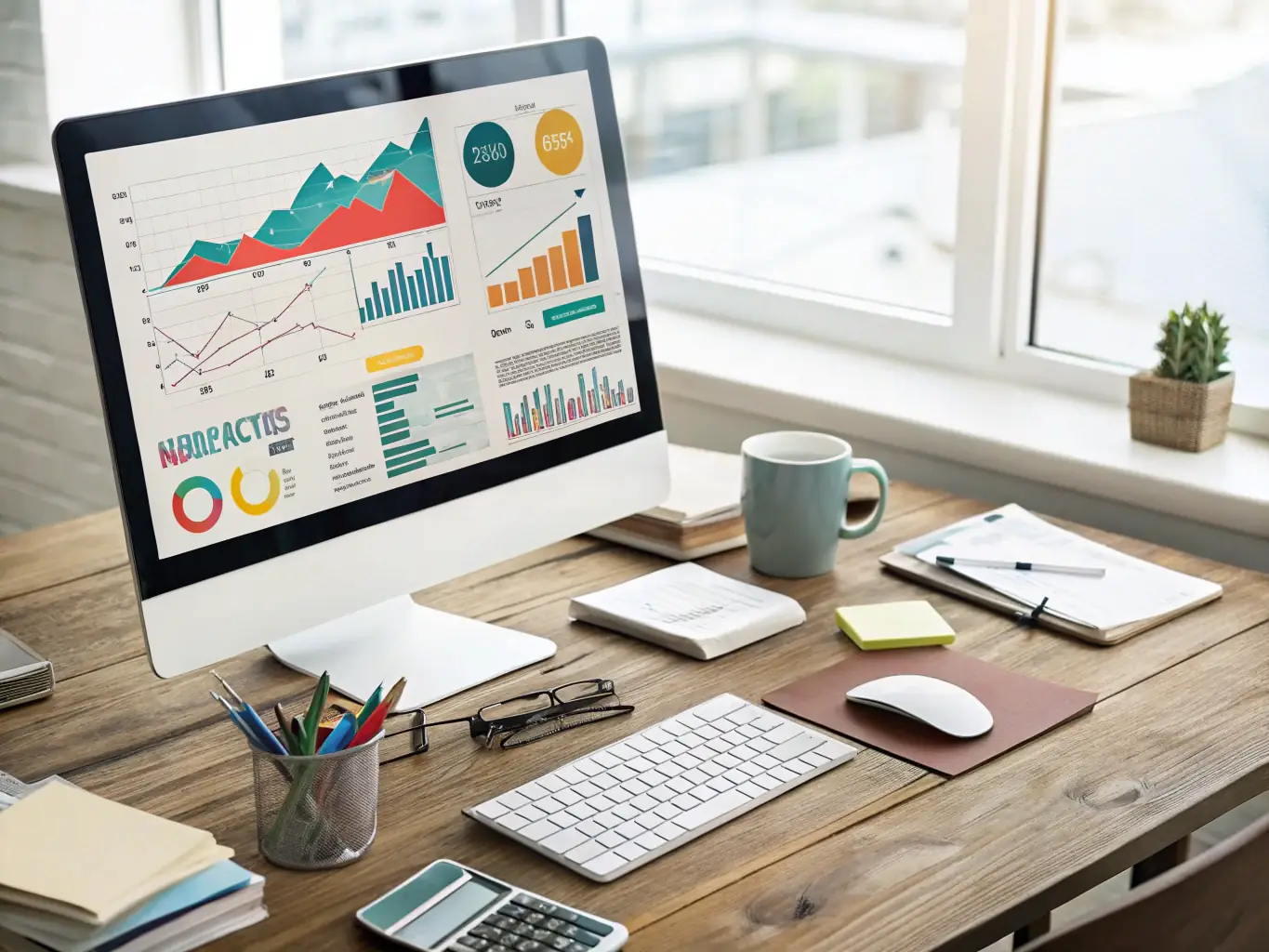 A vibrant digital marketing campaign being analyzed on multiple screens, showcasing data-driven strategies and creative content.